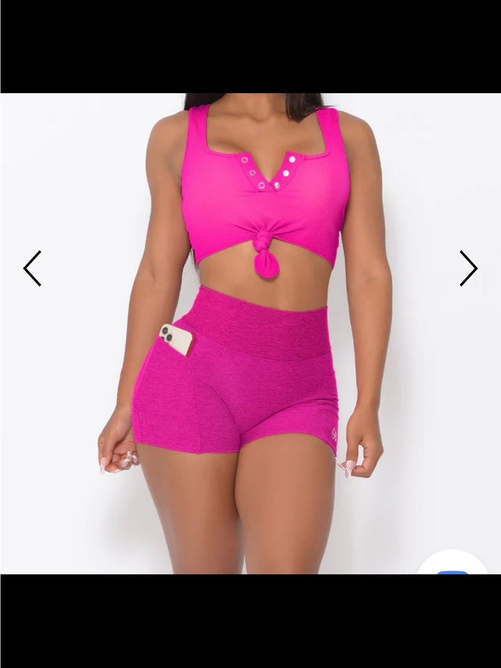 Bombshell Sportswear Hot Pink High-Waist Bike Shorts with Side Pocket